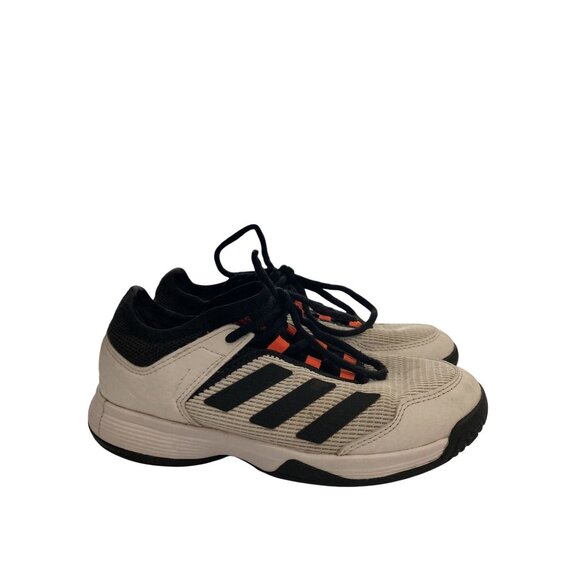 Adidas gw2997  Junior kids Size 2 White Black Mesh Tennis sneakers Shoes - Picture 5 of 8